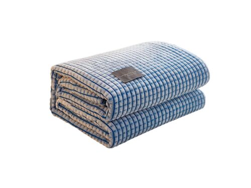 Plaid Polaire Bleu 150x200cm Pour Canapé Et Lit