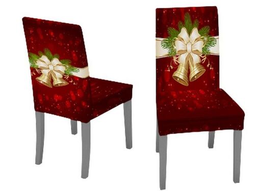 Ensemble De 2 Housses De Chaises De Noël À Motifs De Cloches