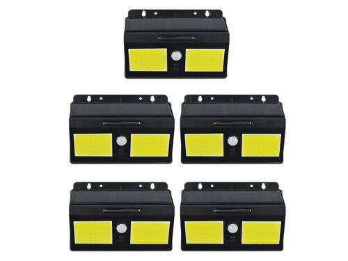 Lot De 5 Lampes Solaires À Détecteur De Mouvement Pour Jardin Et Clôture