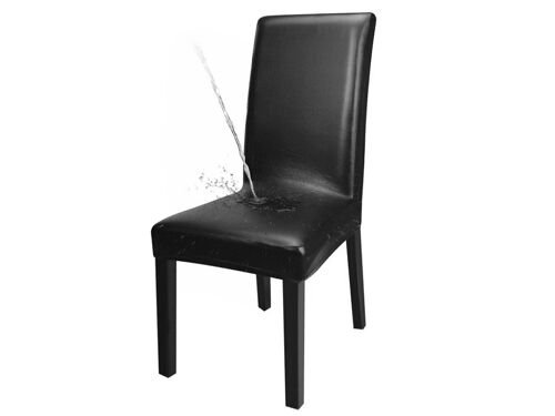 Housses de chaises de salle à manger en similicuir - Imperméables et résistantes à l'huile - Lot de 2