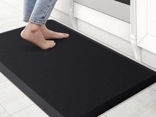 Tapis De Cuisine Anti-Fatigue En Pvc Noir, 120 X 44 Cm, Épaisseur 12 Mm