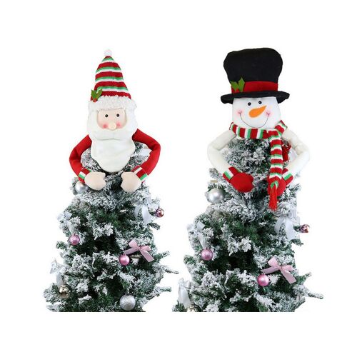 Ensemble de 2 décorations de sapin de Noël : Père Noël et bonhomme de neige