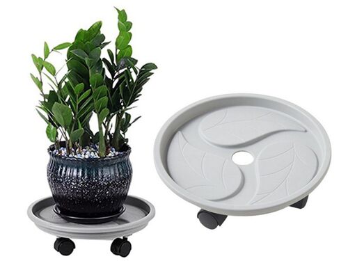Support à roulettes pour pot de fleurs de 20 cm avec réservoir d'eau et 4 roues