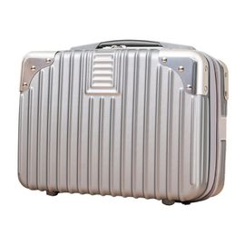 Valise cosmétique rigide 14 pouces, gris argenté