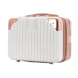 Valise cosmétique rigide blanche de 14 pouces