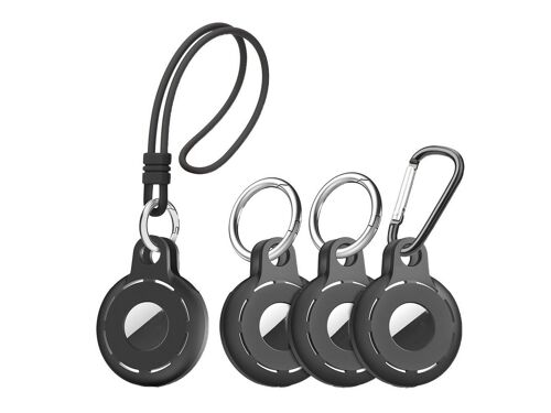 Étui de protection en silicone (lot de 4) avec anneau porte-clés pour Apple AirTag