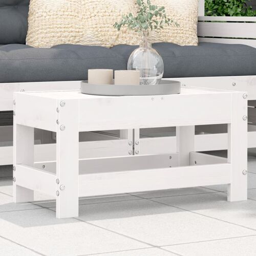 Vidaxl Repose-Pied De Jardin Blanc 62x30x32 Cm Bois De Pin Massif