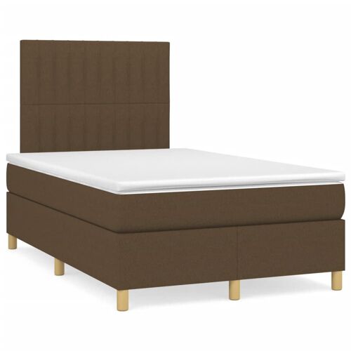 vidaXL Sommier à lattes de lit matelas et LED marron foncé 120x190 cm