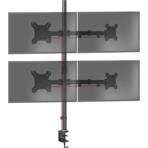 Duronic DMT154 Bras pour 4 Moniteurs d'Ordinateur | Support d'écrans PC articulé pour Bureau avec Potence de 100 cm | VESA 75 100 | Hauteur Ajustable | Rotatif Inclinable Pivotant