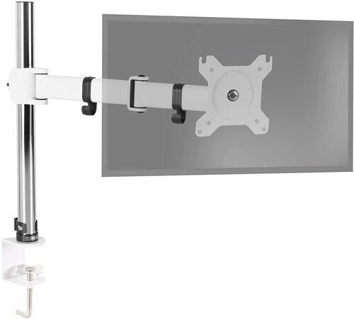 Duronic DM251X3 WE Support d'écran à pince pour bureau - Hauteur ajustable - Rotatif / Inclinable / Pivotable-Compatibilité universelle avec moniteur d'ordinateur LCD / LED VESA 75 / 100 -2 extensions