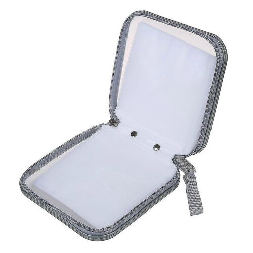 40 Cd Dvd Disc Album Storage Carry Wallet Sleeve Holder Bag Hard Box - Silver-Dt