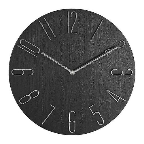 Horloge murale simple 12 pouces salon maison horloge murale horloge montre mode chambre horloge murale-noir