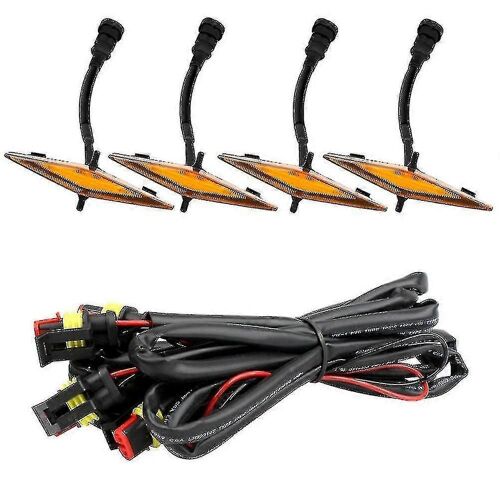4pcs Amber Led Feux De Calandre Avant Compatibles Avec 14-19 Toyota 4runner Trd Pro
