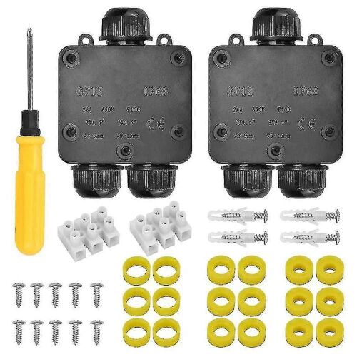 Boîte de jonction étanche IP68 Boîte de jonction électrique à étoupe extérieure avec connecteur à 3 câbles compatible avec 4-15