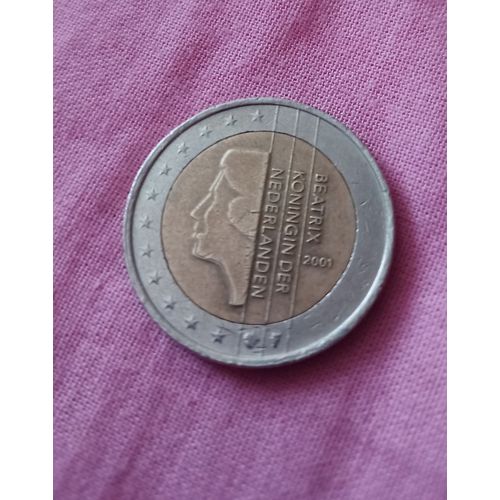 Pièce Rare De 2 Euros Pays-Bas Beatrix Koningin Der Nederland 2001, 1 400€