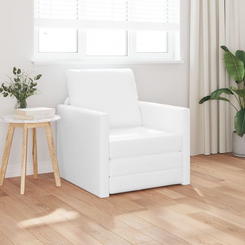 Vidaxl Canapé Lit 2-En-1 Blanc 74x77x81 Cm En Faux Cuir