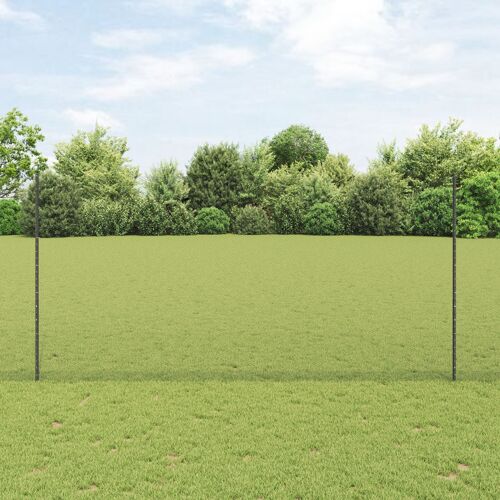 Poteaux De Clôture Vidaxl 10 Pcs U-Channel Gris 160 Cm Acier, Clôture Hexagonale Grise 1.6x10 M Acier