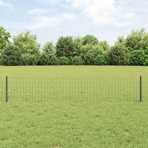 Vidaxl Ensemble De Clôtures De Jardin 3 Panneaux Gris Acier Galvanisé