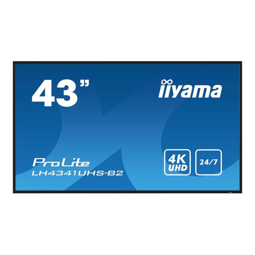 iiyama ProLite LH4341UHS-B2 - 43" écran LCD rétro-éclairé par LED - signalisation numérique - 4K UHD (2160p) 3840 x 2160 - noir, brillant