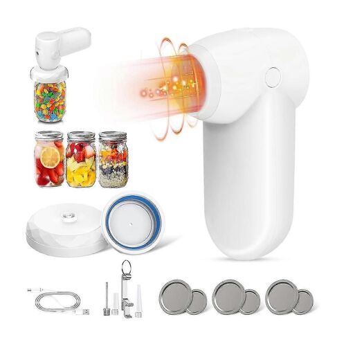 Scelleuse Sous Vide Électrique Mason Jar, Kit De Scellant De Bocal Mason Sans Fil Pour Mou À Large Ouverture Et Régulière