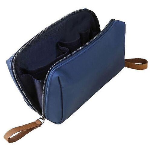 1 Pcs Solid Cosmetic Bag Femmes Makeup Bag Pochette Toilette Bag Imperméable Maquillage Organisateur Cas Bleu