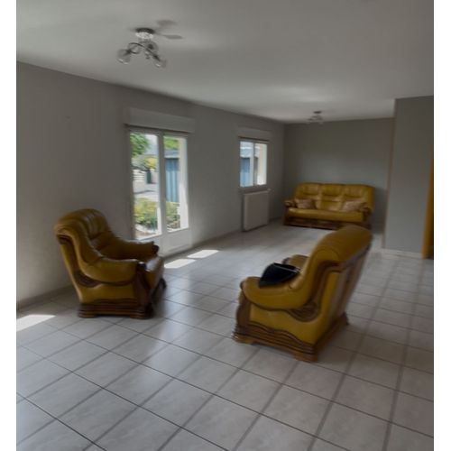 Lot De Canapés Et Fauteuils En Cuir Jaune