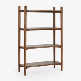 Étagère À 4 Étagères En Bois De Manguier Gina Poignée En Bois Foncé