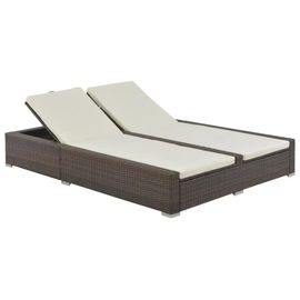 Prolenta Premium - Chaise Longue Double Résine Tressée Marron
