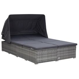 Prolenta Premium - Transat À 2 Places Avec Coussin Résine Tressée Gris