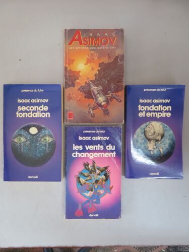 Lot De 4 Livres " S-F " / Isaac Asimov / 3 Editions Denoel Et 1 Lefrancq