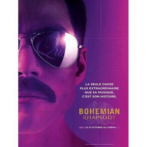 Bohemian Rhapsody - Véritable Affiche De Cinéma Pliée - Format 120x160 Cm - De Bryan Singer Avec Rami Malek, Ben Hardy, Joseph Mazzello - Biopic Freddie Mercury Queen - 2018