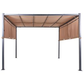 Tonnelle De Jardin Rectangle Marron 310 X 310 Cm À Led Parga