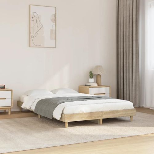 Vidaxl Cadre De Lit Sans Matelas Chêne Sonoma 120x200 Cm
