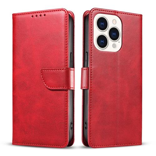 Housse Coque pour iphone 16 Pro Max,Etui iphone 16 Pro Max,Étui Housse Coque iphone 16 Pro Max Antichoc,Portefeuille Etui en Cuir PU Premium Housse pour iphone 16 Pro Max - Rouge