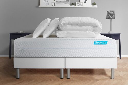 Pack BIOCARE 180x200 Mousse a memoire de forme BIO 5 zones Maxi epaisseur + Couette + 2 oreillers