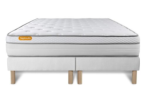 Matelas 160x200 + double sommiers 80x200 Memo Luxe Ressorts ensaches + memoire de forme 5 zones de confort MAXI epaisseur