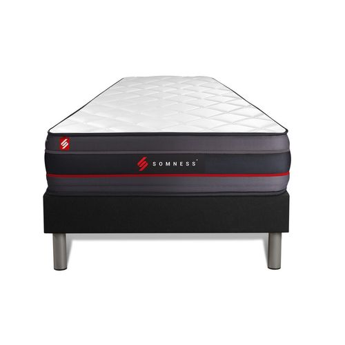 Ensemble 90x190 Matelas Regen A Memoire De Forme + Sommier Kit Noir