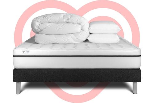 Pack prêt a dormir VITAL SPA 200 x 200 cm sommier Kit noir
