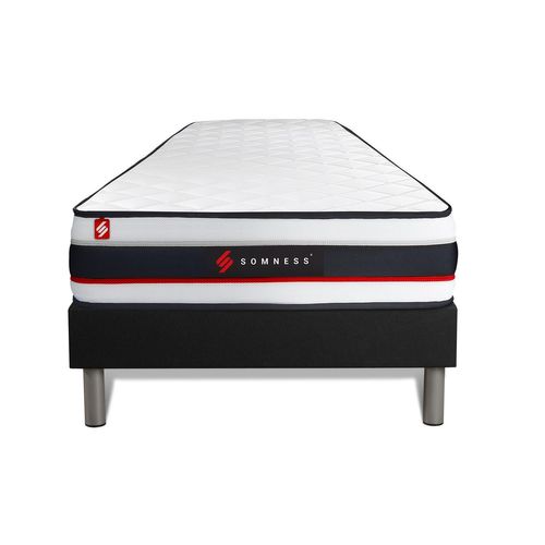 Ensemble 90x190 Matelas Form + Sommier Kit Noir