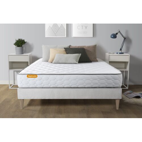 Matelas Memoire de forme + sommier kit blanc 140x190 Memo