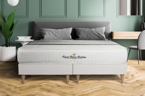 Ensemble double sommier + matelas LANCASTER ressorts ensaches et memoire de forme 160x200
