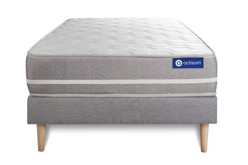 Ensemble matelas Memoire de forme ACTIMEMO TOUCH 80x190 3zones de confort + sommier KIT gris