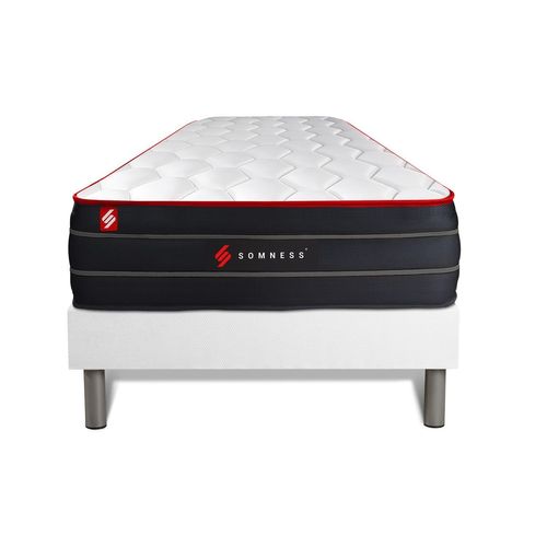 Ensemble Sommier + Matelas Boost Ressorts Ensaches Et Memoire De Forme 90x190