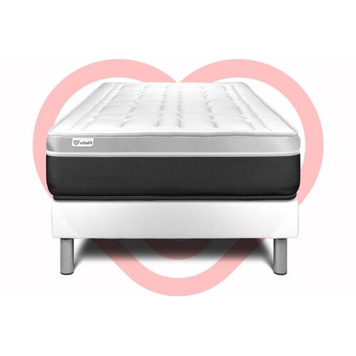 Ensemble VITAL SOFT 90 x 200 cm sommier Kit blanc