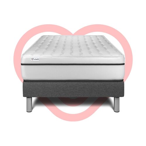 Ensemble VITAL SPA 90 x 200 cm sommier Kit gris