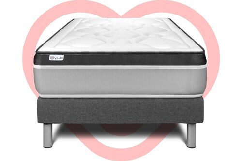 Ensemble VITAL ERGO 90 x 200 cm sommier Kit gris