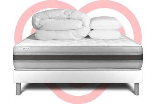 Pack prêt a dormir VITALMEMO BACK 160 x 200 cm sommier Kit blanc