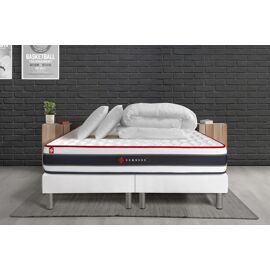 Pack matelas ENERGY 160x200 + double sommiers blanc 80x200 + Couette + 2 oreillers