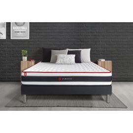Ensemble 140x200 matelas ENERGY ressorts ensaches et memoire de forme + sommier kit noir