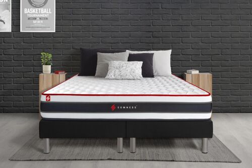 Ensemble double sommier + matelas ENERGY ressorts ensaches et memoire de forme 160x200